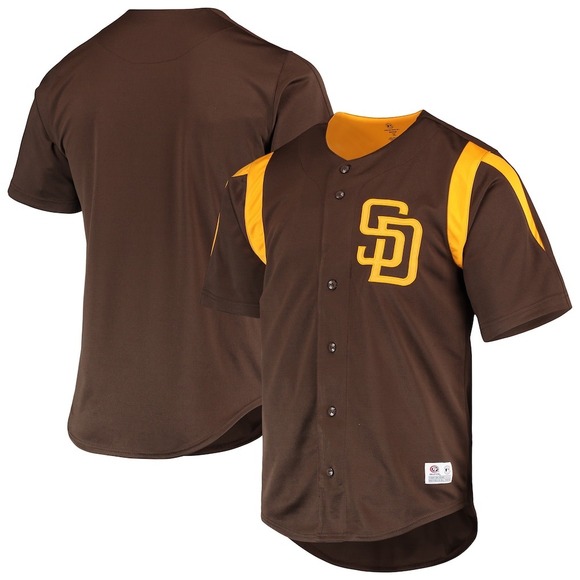 True Fan Other - True Fan San Diego Padres MLB Baseball Jersey Brown Gold Mens Medium SD Logo